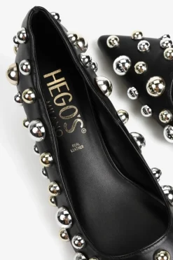 CZARNE SZPILKI Z OZDOBAMI HEGO'S MILANO