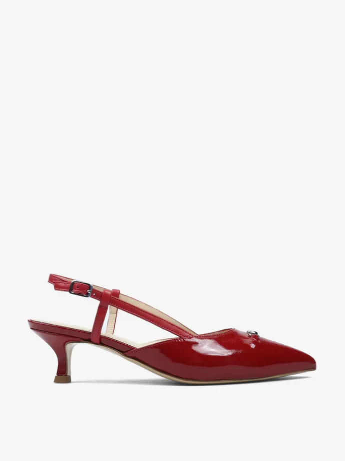 CZERWONE SZPILKI Z OZDOBĄ HEGO'S Milano