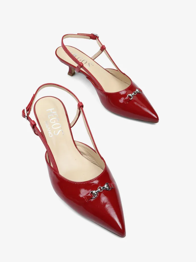 CZERWONE SZPILKI Z OZDOBĄ HEGO'S Milano