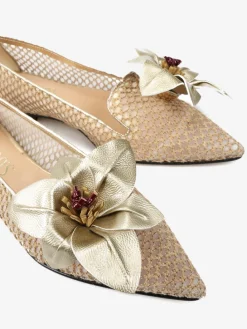 ELEGANCKIE BALERINY Z KWIATEM HEGO'S Milano