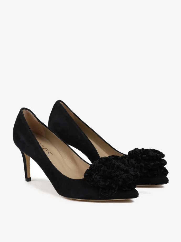 ELEGANCKIE SZPILKI Z KWIATEM HEGO'S MILANO