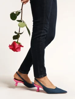 JEANSOWE SZPILKI Z ODKRYTĄ PIĘTĄ HEGO'S Milano