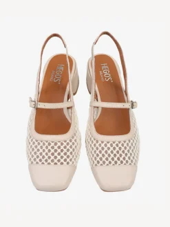 KREMOWE CZÓŁENKA NA NISKIM OBCASIE HEGO'S Milano