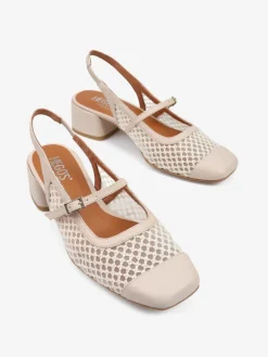 KREMOWE CZÓŁENKA NA NISKIM OBCASIE HEGO'S Milano