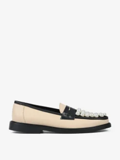 KREMOWE MOKASYNY Z PERŁAMI HEGO'S Milano