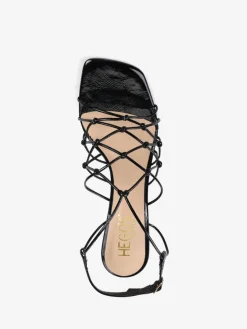 LAKIEROWANE SANDAŁY Z PLECIONKI HEGO'S Milano