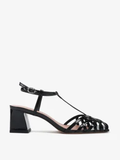 LAKIEROWANE SANDAŁYNA NISKIMOBCASIE HEGO'S Milano