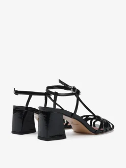 LAKIEROWANE SANDAŁYNA NISKIMOBCASIE HEGO'S Milano