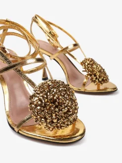 SANDAŁY Z OZDOBNYMI POMPONAMI HEGO'S Milano