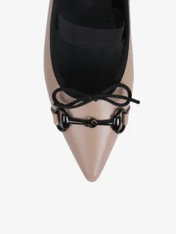 SKÓRZANE BALERINY Z OZDOBĄ HEGO'S Milano