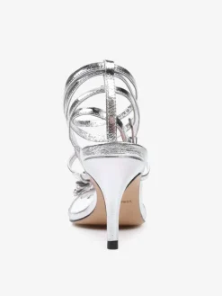 SREBRNE SANDAŁY NA NISKIM OBCASIE HEGO'S Milano