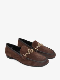 ZAMSZOWE MOKASYNY Z OZDOBNYM ŁANCUCHEM HEGO'S Milano