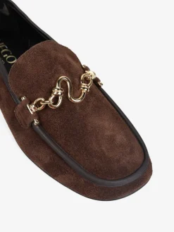 ZAMSZOWE MOKASYNY Z OZDOBNYM ŁANCUCHEM HEGO'S Milano