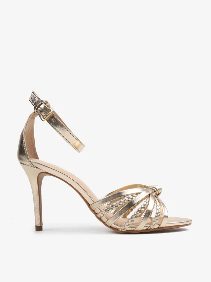 ZŁOTE SANDAŁY Z CIENKIMI PASKAMI HEGO'S Milano