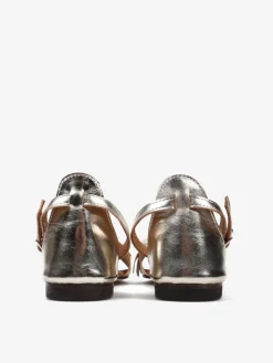 ZŁOTE SANDAŁY Z ZAKRYTĄ PIĘTĄ HEGO'S Milano